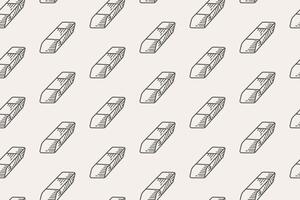 Eraser trapezoid icons in a seamless school stationery pattern. Perfect for educational materials, back to school designs, and stationery related projects. vector