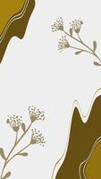 Abstract background with flowers and leaves. Seamless looping video