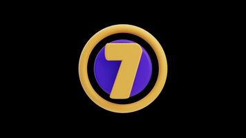 3D Animation of Countdown One to Ten on Alpha Channel video