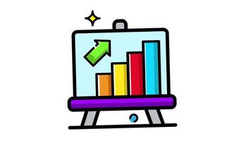 Animated Made in uk a whiteboard with a bar graph and an arrow pointing up. video