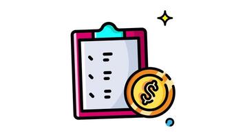 Animated Made in the uk a checklist with a dollar coin for your success. video