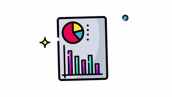 Animated Made in uk colorful pie chart and bar graph for data visualization. video