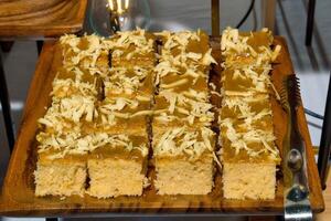sponge cake with yema and cheese topping photo