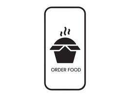 Modern Smartphone App Icon for Ordering Food Delivery vector