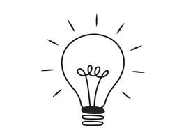 Simple, cartoon-style lightbulb graphic conveys innovation. vector