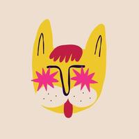 Fancy clockwork face of a cat with cool glasses vector