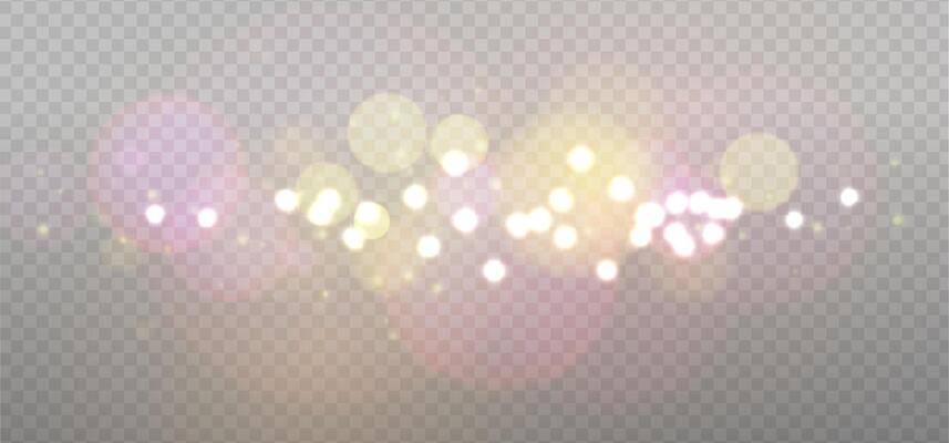 Pink Gold abstract bokeh overlay design. Holiday photo sparkle decoration. glowing light elements