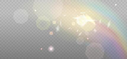 Rainbow blurred bokeh overlay template for summer glowing effect. Happy holidays day shimmer backdrop. illustration on light background. vector