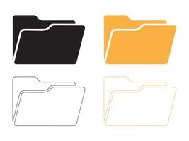 Four Folder Icons in Various Colors and Styles vector