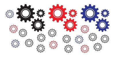 Interconnected Gears in Various Colors Illustrate Teamwork and Efficiency vector