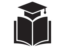 Graduation cap atop open books icon. vector