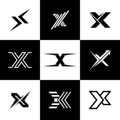Modern Letter X Logo Set 9 Creative Minimal Monogram Designs