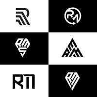 RM Initial Monogram Logo Set Minimal Modern Typography Collection vector