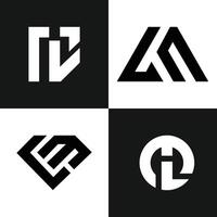 Letter Lm or Ml initial monogram unique modern minimal logo design vector