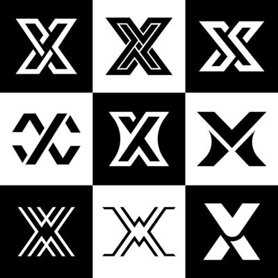 Modern X Letter Logo Collection Bold Minimal Design Set
