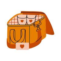Picnic cooler bag. Lunchbox for camping hand drawn design illustration. vector