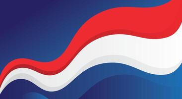 Red and white flag on blue background vector