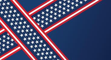 American flag, blue and red banner background template vector