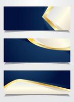 Set Dark blue background with abstract geometric graphic elements vector