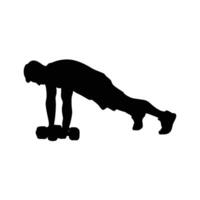 dumbell workouet exercise sport silhouette vector