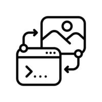 AI art generator line style icon vector