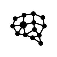neural network solid style icon vector
