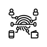 Fingerprint Encryption line style vector