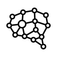 neural network line style icon vector