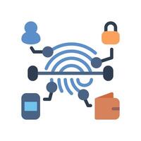 Fingerprint Encryption icon vector