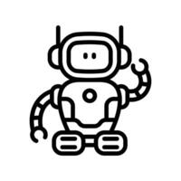 robot assistant line style icon vector