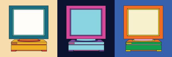 Illustration old computer unique design vector
