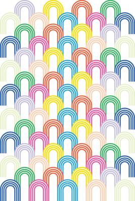 Illustration line curve rainbow unique design