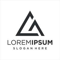 Initial monogram CA triangle shape business logo design vector