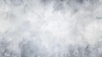 Abstract Watercolor Gray and White Grunge Art Background. Paper Stain with Brush. Blank Template photo