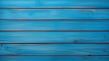 Top view of abstract blue wooden table background photo