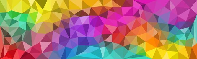 Vibrant multicolor low poly background with abstract geometric triangle shapes, ideal for creative and dynamic design projects. vector