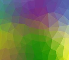 Low poly geometric background in vibrant rainbow colors, creating a modern, abstract, and faceted design. vector