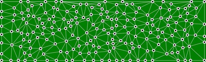 A green digital network pattern with interconnected white dots and lines, resembling a tech or communication grid, representing connectivity and data flow. vector