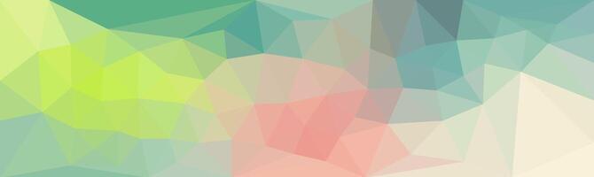 Abstract low-poly background with soft pastel colors including greens, blues, and pinks, forming a geometric mosaic of translucent triangles. vector