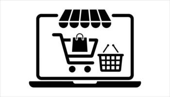 Online Shopping Cart Icon for E-commerce Website and App Design vector
