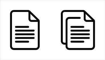 Document and File Icon Set Single and Duplicate Paper Symbols vector