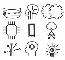 Minimalist AI symbol pack clean and sharp vector