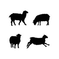 Sheep Silhouette Illustration Set for Farm Livestock and Animal Themed Design Projects vector