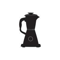 Blender Icon Illustration Featuring Silhouette and Thin Line Kitchen Mixer Design for Cooking Tools and Web Use on White Background vector