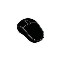 Computer Mouse Silhouette Icon Template for Apps Websites and Tech Branding Designs Isolated on White Background vector