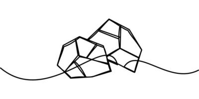 continuous line drawing of stone symbol. abstract line art illustration vector