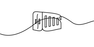 continuous line drawing of container box symbol. abstract line art illustration vector