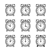 Simple Clock Icons Showing Time Variations vector