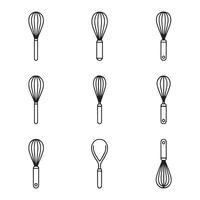 Simple Line Art Whisks Set vector