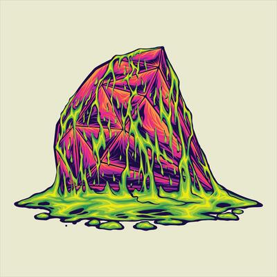 Psychedelic Crystal Covered in Toxic Slime Illustrations
